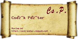 Csók Péter névjegykártya